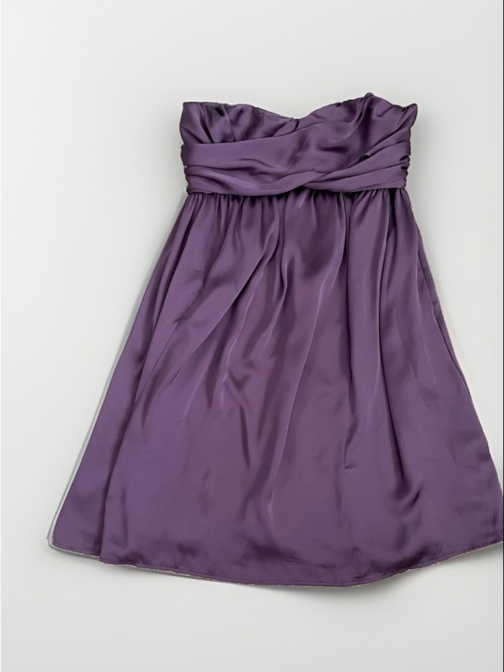 Strapless Satin Purple Formal Short Dress Size 12